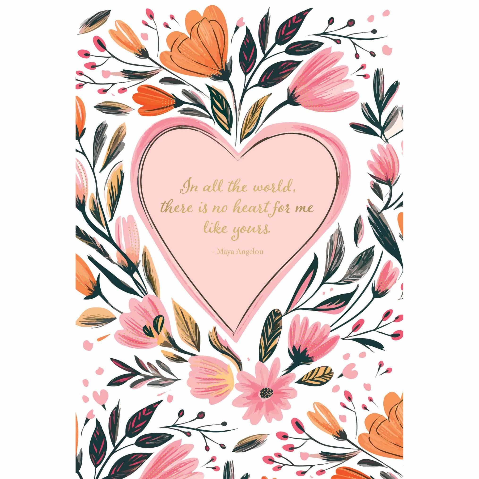 Pictura floral heart birthday card featuring colorful flowers and the message "One I love" on the front.